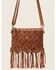 Image #2 - Shyanne Women's Western Heritage Woven Leather Fringe Crossbody Bag , Brown, hi-res