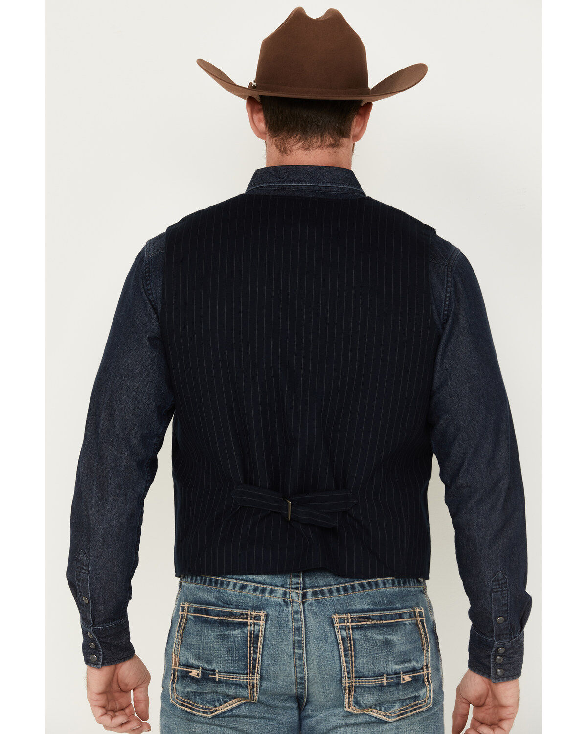 Image #4 - Moonshine Spirit&reg; Men's Pinstripe Capone Wool Vest, Navy, hi-res