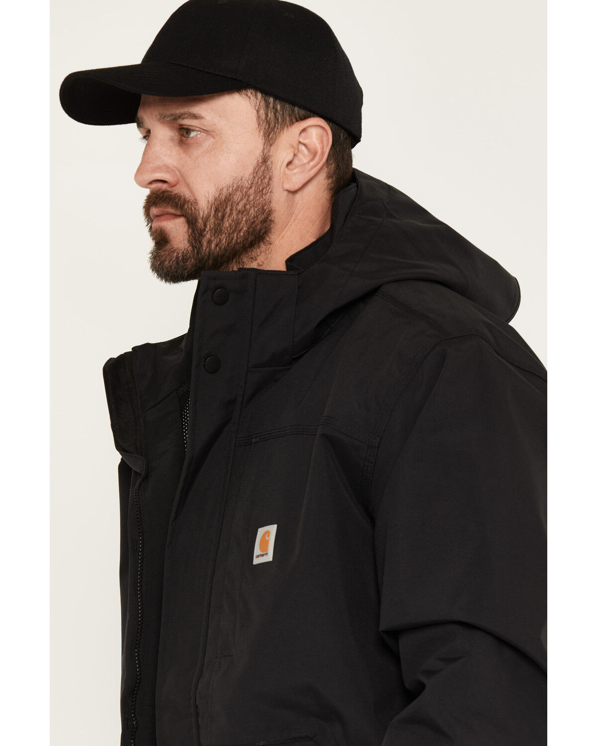 Image #2 - Carhartt Men's Shoreline Storm Defender Loose Heavyweight Zip-Front Work Jacket, Black, hi-res