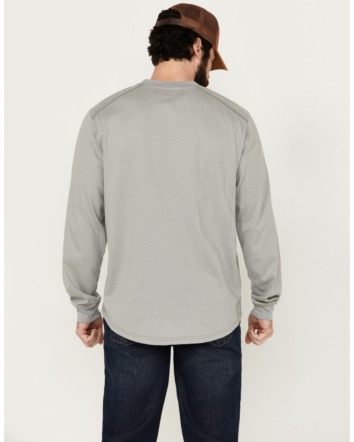 Image #4 - Hawx Men's FR Long Sleeve Pocket T-Shirt - Big, Silver, hi-res