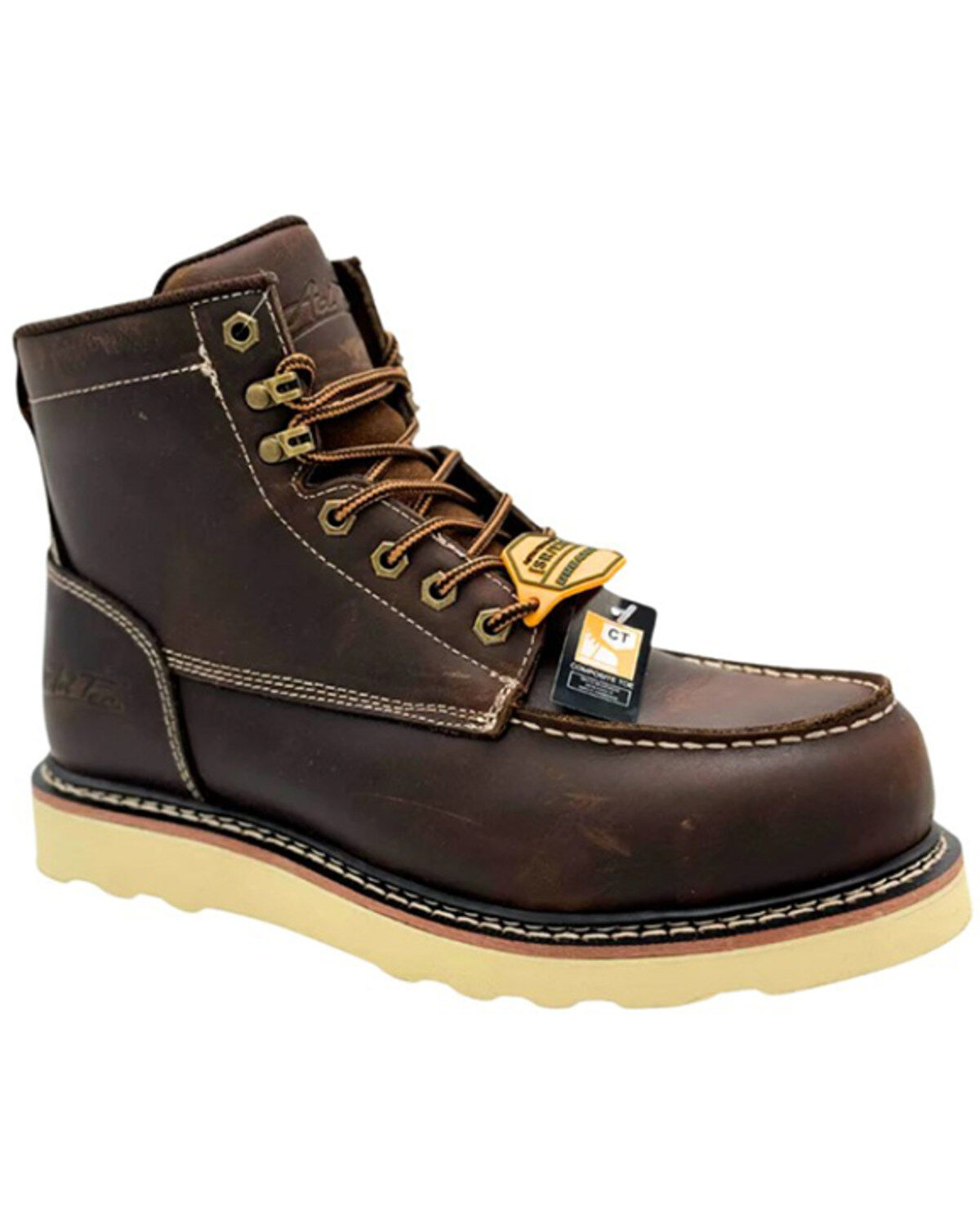 Image #1 - AdTec Men's 6" Rancho Moc Work Boots - Composite Toe, Dark Brown, hi-res