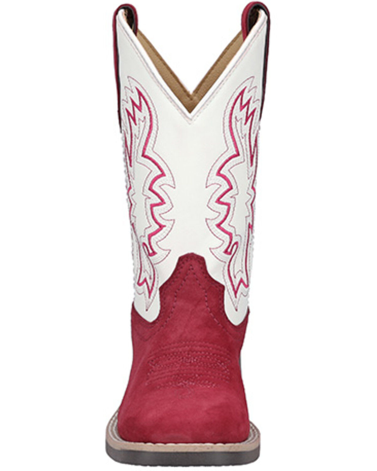 Image #4 - Smoky Mountain Girls' Cassidy Western Boots - Broad Square Toe, Red, hi-res