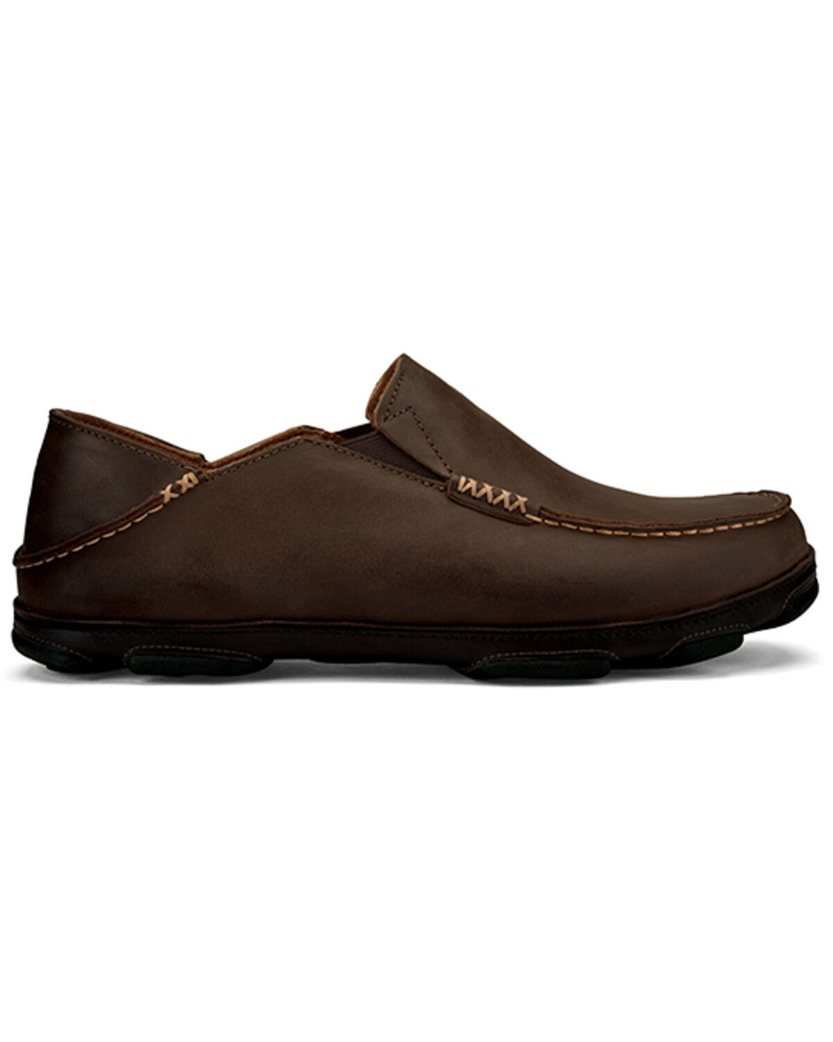 Image #1 - OluKai Men's Moloa Casual Shoes - Moc Toe, Dark Brown, hi-res