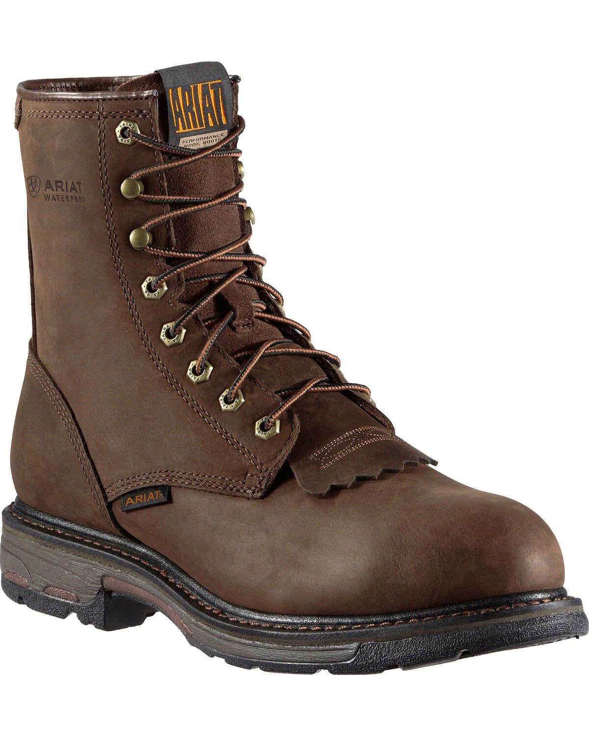 Image #1 - Ariat Men's WorkHog&reg; H2O 8" Lace-Up Work Boots - Round Toe, Distressed, hi-res