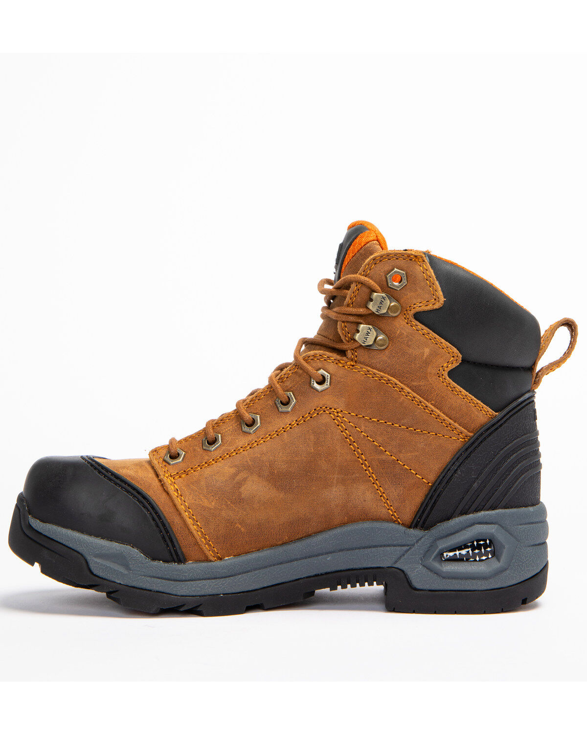 Image #3 - Hawx Men's 6" Lace-To-Toe Hiker Boots - Round Toe, Brown, hi-res