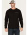 Image #1 - Lucky Brand Workwear Men's Solid Core Logo Long Sleeve Work Shirt, Black, hi-res