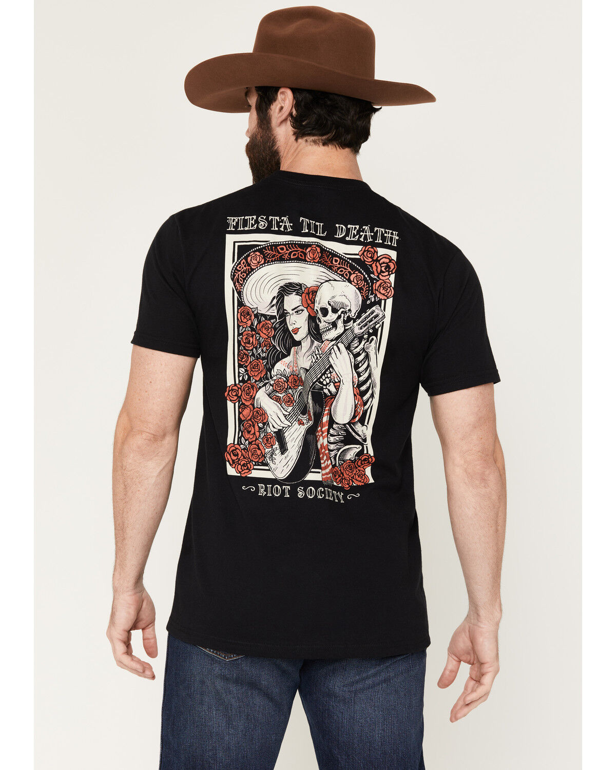 Image #1 - Riot Society Men's Fiesta Til Death Short Sleeve Graphic T-Shirt, Black, hi-res