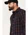 Image #2 - Resistol Men's Englewood Plaid Button Down Western Shirt , Navy, hi-res