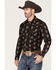 Image #2 - Dale Brisby Men's Antler Bull Skull Print Long Sleeve Snap Stretch Western Shirt, Black, hi-res