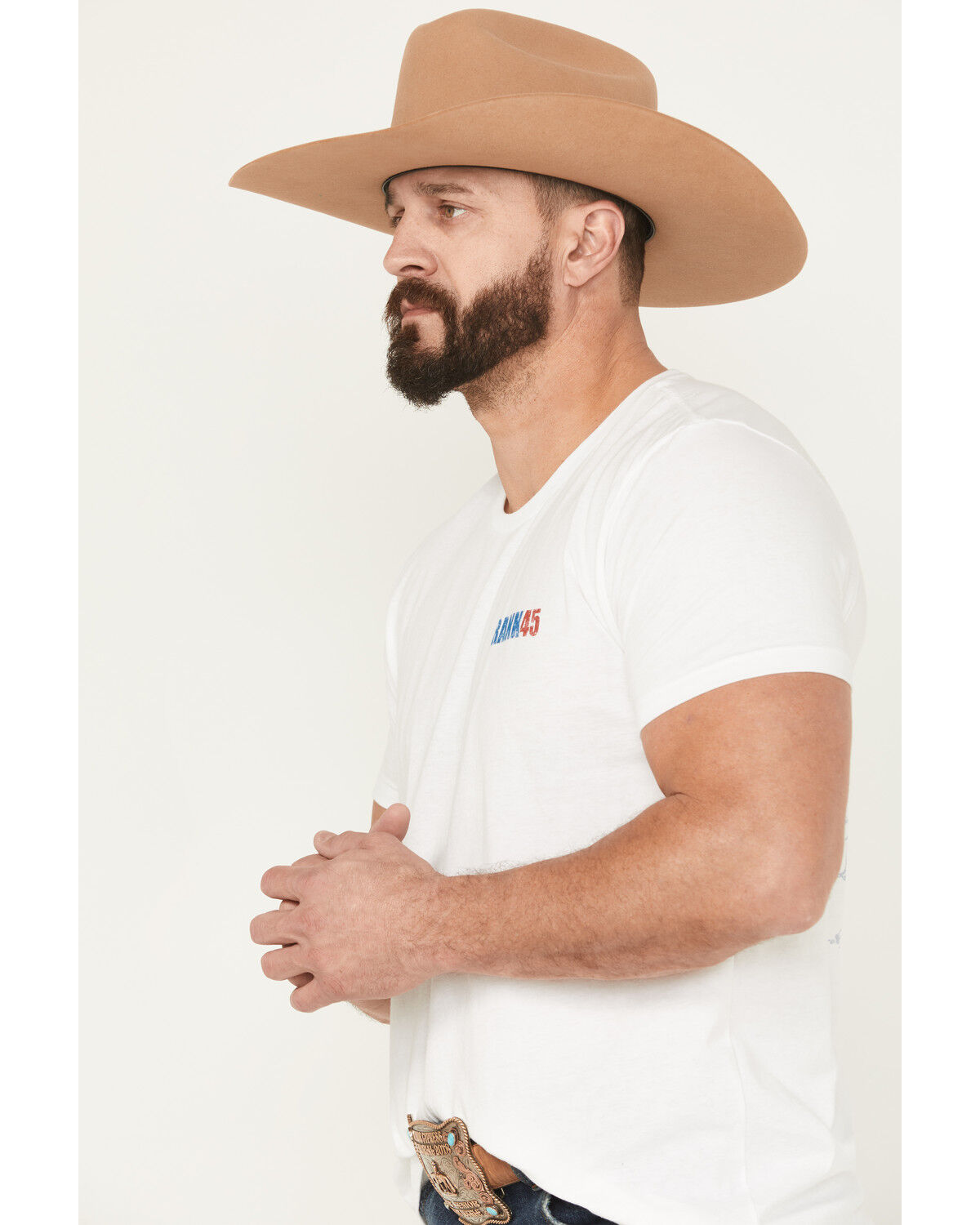 Image #2 - RANK 45&reg; Men's Red 45 Short Sleeve Graphic T-Shirt, White, hi-res