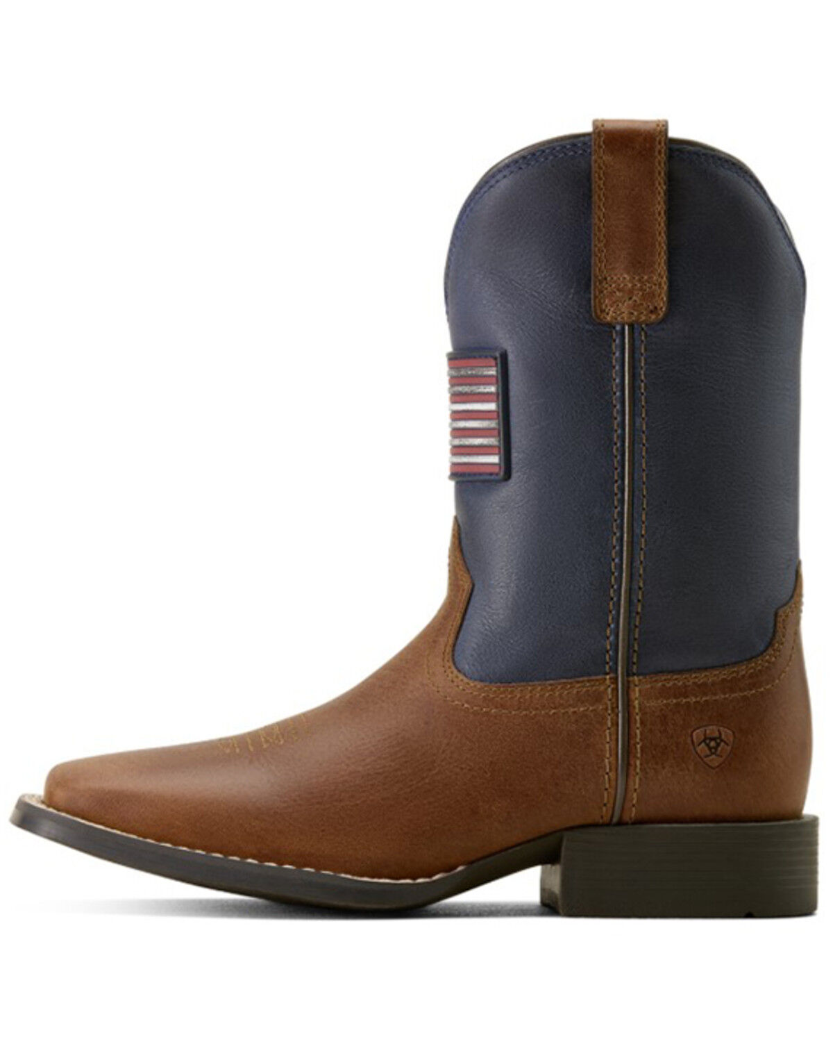 Image #2 - Ariat Boys' Freedom Rider Western Boots - Broad Square Toe, Navy, hi-res
