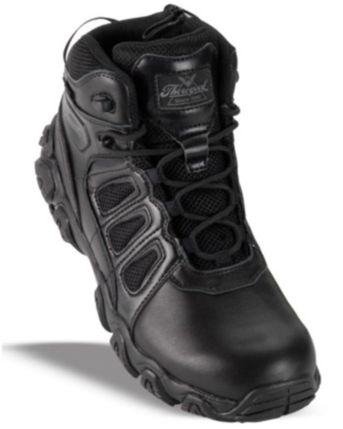 Image #1 - Thorogood Men's 6" Crosstrex Polishable BBP Waterproof Work Boots - Composite Toe, Black, hi-res