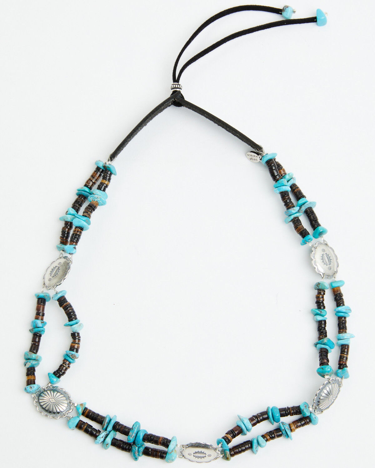 Image #3 - Paige Wallace Turquoise Stone Concho Hat Band, Black, hi-res