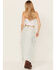 Image #3 - POL Women's Lace Light Wash Denim Midi Skirt, Light Wash, hi-res