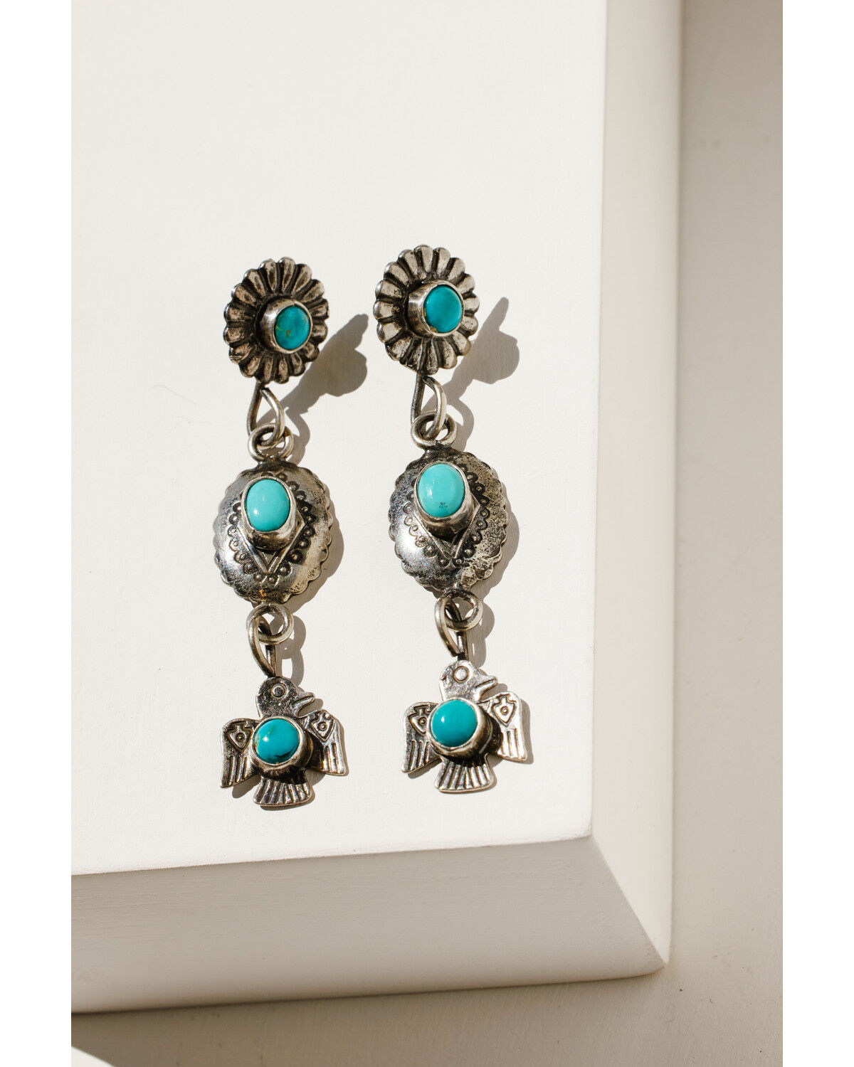 Image #2 - Broken Arrow Jewelry Women's Thunderbird Earrings, Silver, hi-res