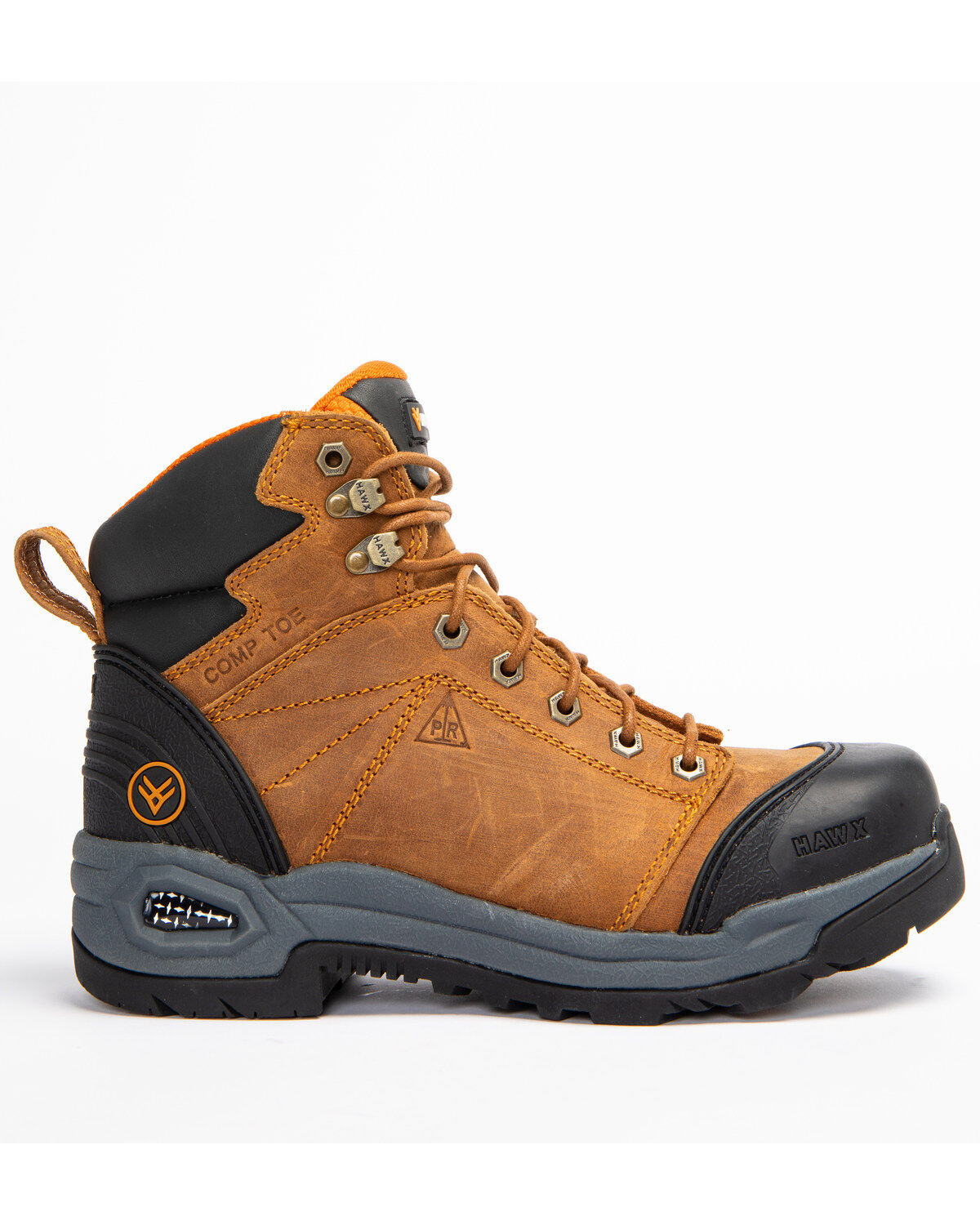 Image #2 - Hawx Men's 6" Lace-To-Toe Hiker Boots - Round Toe, Brown, hi-res