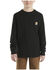 Image #1 - Carhartt Boys' Logo Pocket Long Sleeve T-Shirt, Black, hi-res