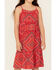 Image #3 - Wrangler Girls' Southwestern Print Sleeveless Maxi Dress , Red, hi-res