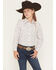 Image #2 - Ariat Girls' Floral Print Long Sleeve Snap Western Shirt, White, hi-res