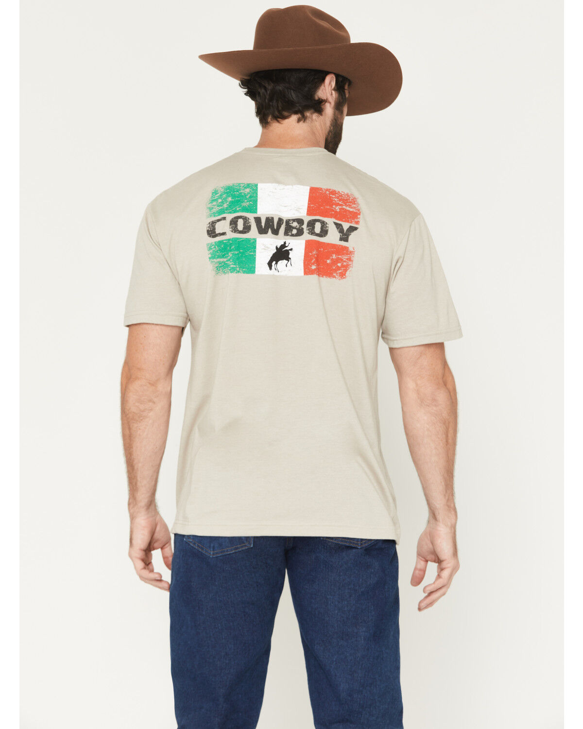 Cowboy Hardware Men's Mexico Cowboy Short Sleeve Graphic T-Shirt, Sand, hi-res