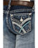 Image #2 - Miss Me Girls' Medium Wash Faded Stretch Bootcut Jeans , Light Blue, hi-res