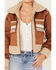 Image #3 - Cleo + Wolf Women's Cameron Southwestern Print Sweater Back Faux Suede Sherpa Lined Zip-Up Jacket , Caramel, hi-res