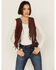 Image #1 - Shyanne Women's Short Fringe and Eyelet Suede Vest , Brown, hi-res