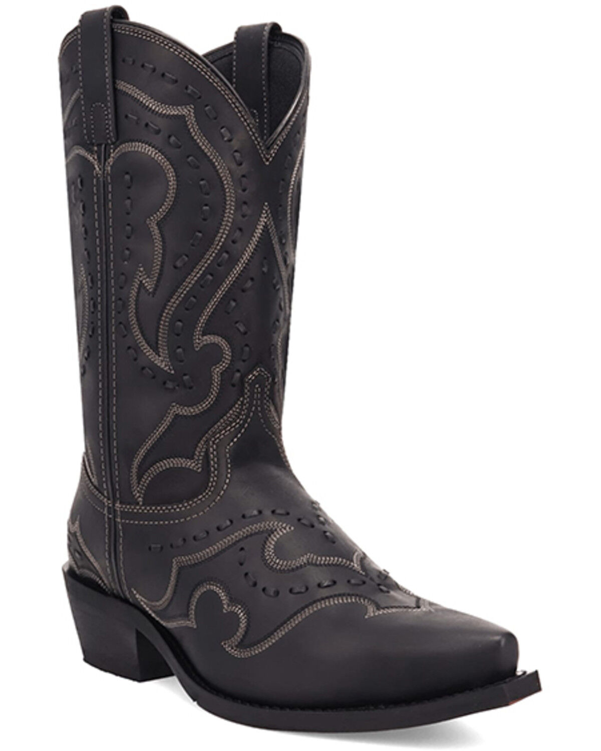 Laredo Men's Squire Stitched Western Boots - Snip Toe, Black, hi-res