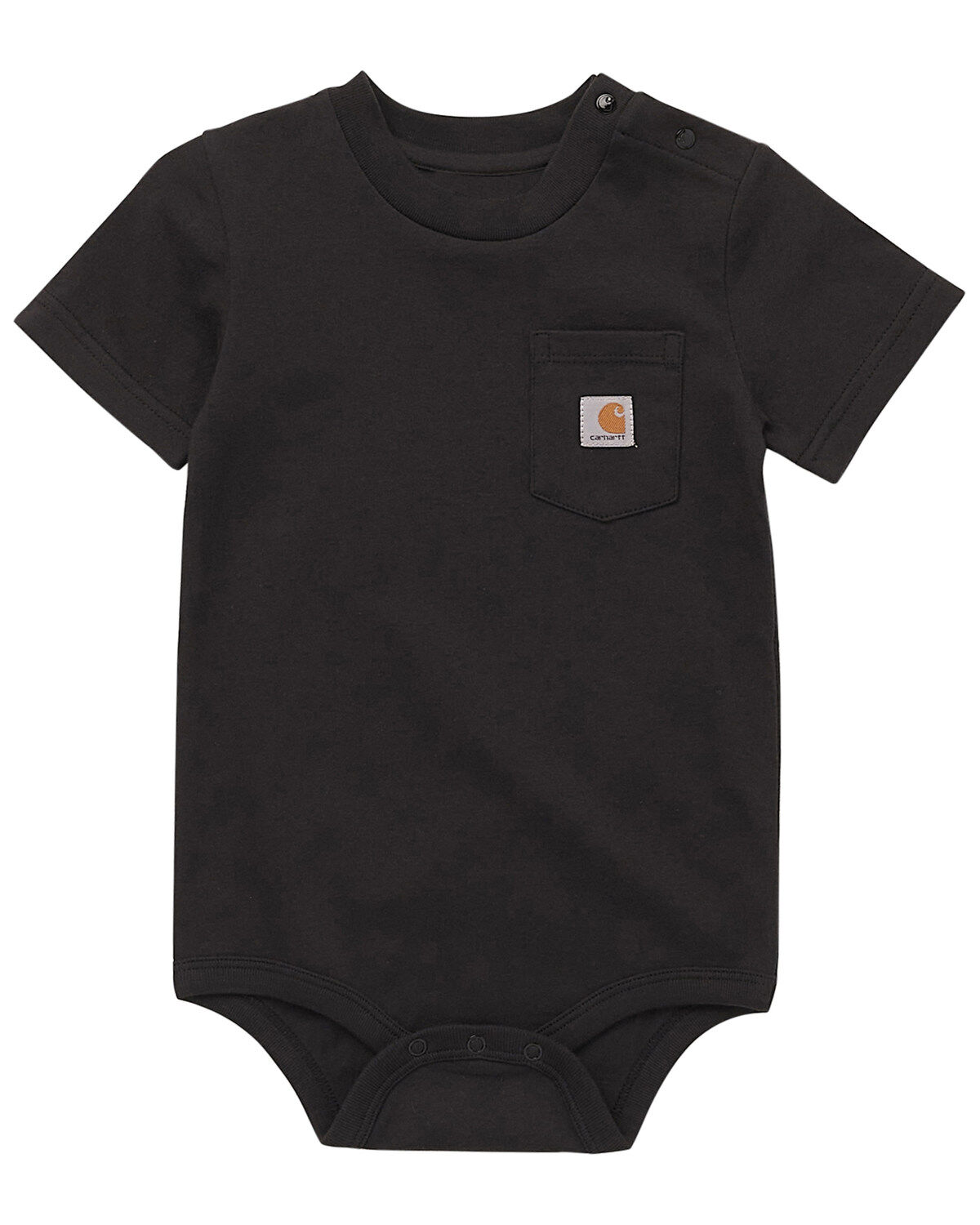 Image #1 - Carhartt Infant Boys' Short Sleeve Pocket Onesie, Black, hi-res