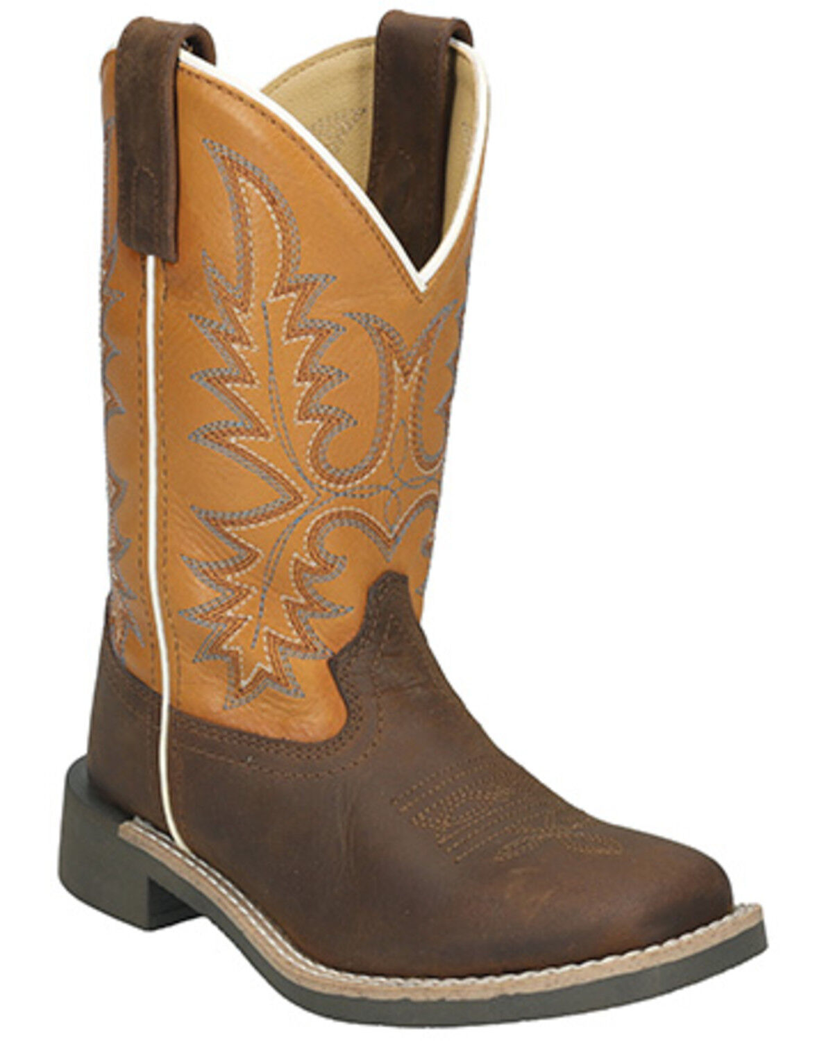 Image #1 - Smoky Mountain Little Boys' Adobe Western Boots - Broad Square Toe, Brown, hi-res