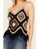 Image #3 - Revel Women's Crochet Fringe Tank Top , Black, hi-res