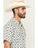 Image #2 - Gibson Trading Co Men's Time Warp Medallion Print Short Sleeve Snap Western Shirt, Ivory, hi-res