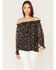 Image #1 - Wild Moss Women's Floral Print Off-Shoulder Top, Blue/red, hi-res