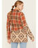 Image #4 - Miss Me Women's Plaid Southwestern Print Blazer , Dark Orange, hi-res