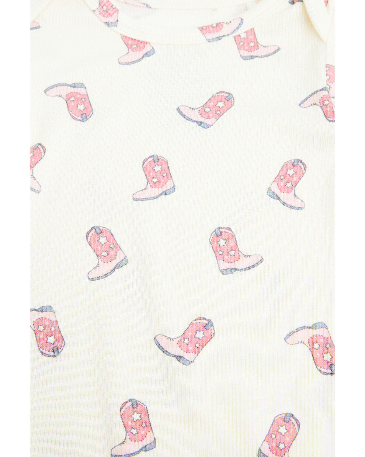 Image #2 - Angel Dear Infant Girls' Cowgirl Boot Long Sleeve Snap Onesie, Ivory, hi-res
