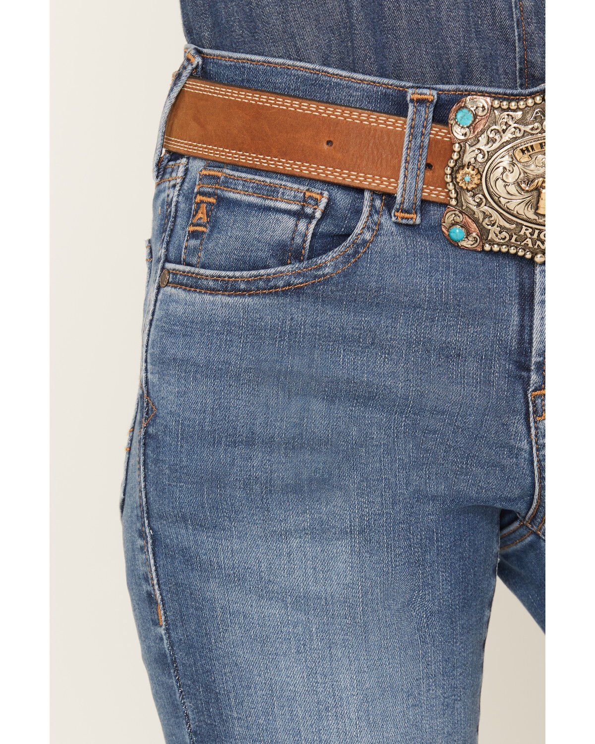 Image #2 - Ariat Women's Vilma Medium Wash Perfect Rise Bootcut Ultra Stretch Denim Jeans, Medium Wash, hi-res