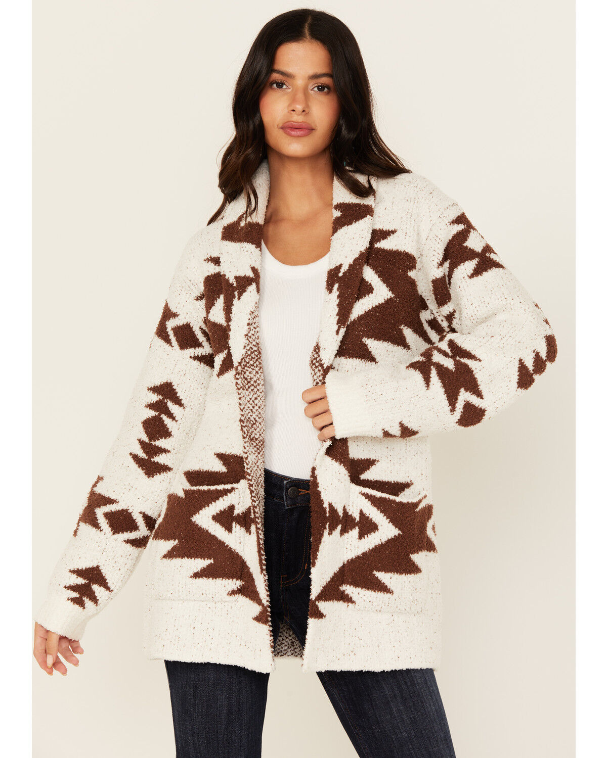 Idyllwind Women's Hanover Fluffy Knit Cardigan, Ivory, hi-res