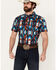 Image #1 - RANK 45&reg; Men's Raflame Southwestern Print Button-Down Stretch Western Shirt, Dark Orange, hi-res