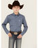 Image #1 - Cinch Boys' Medallion Print Long Sleeve Button Down Western Shirt, Blue, hi-res