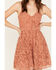 Image #3 - Molly Bracken Women's Lace Button-Down Sleeveless Mini Dress, Rust Copper, hi-res