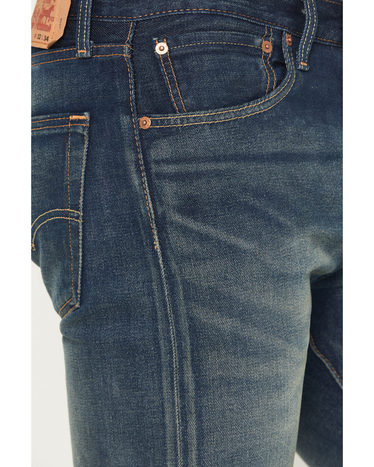 Image #2 - Levi's Men's 501&reg; Original Fit Straight Denim Jeans, Dark Wash, hi-res