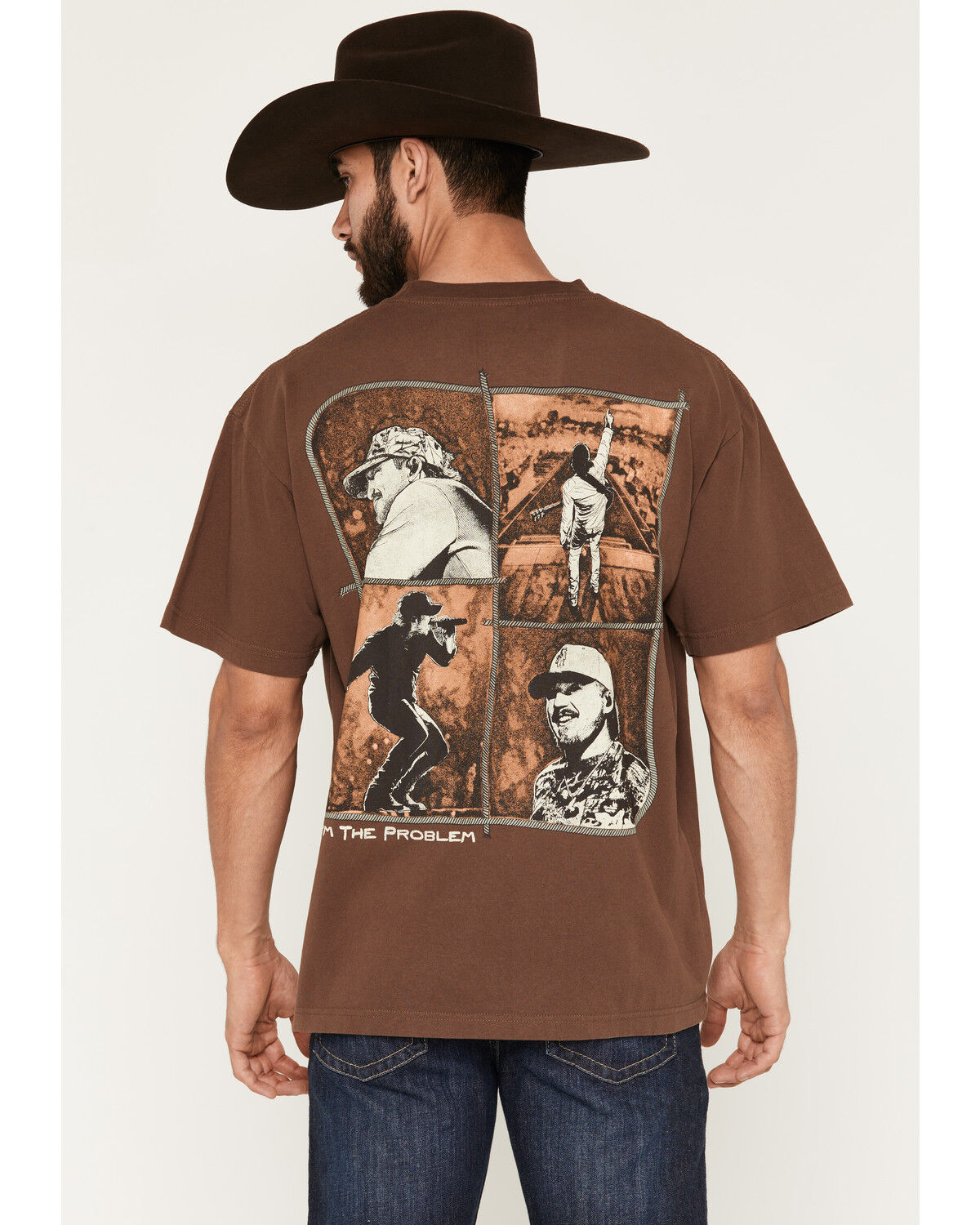 Image #1 - Morgan Wallen Men's Short Sleeve Graphic T-Shirt, Brown, hi-res