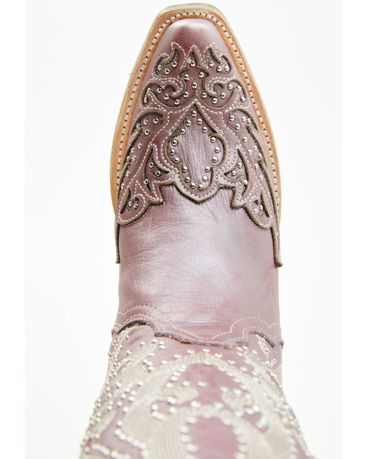 Image #6 - Corral Women's Metallic Embellished Overlay Western Boots - Snip Toe, Rose, hi-res