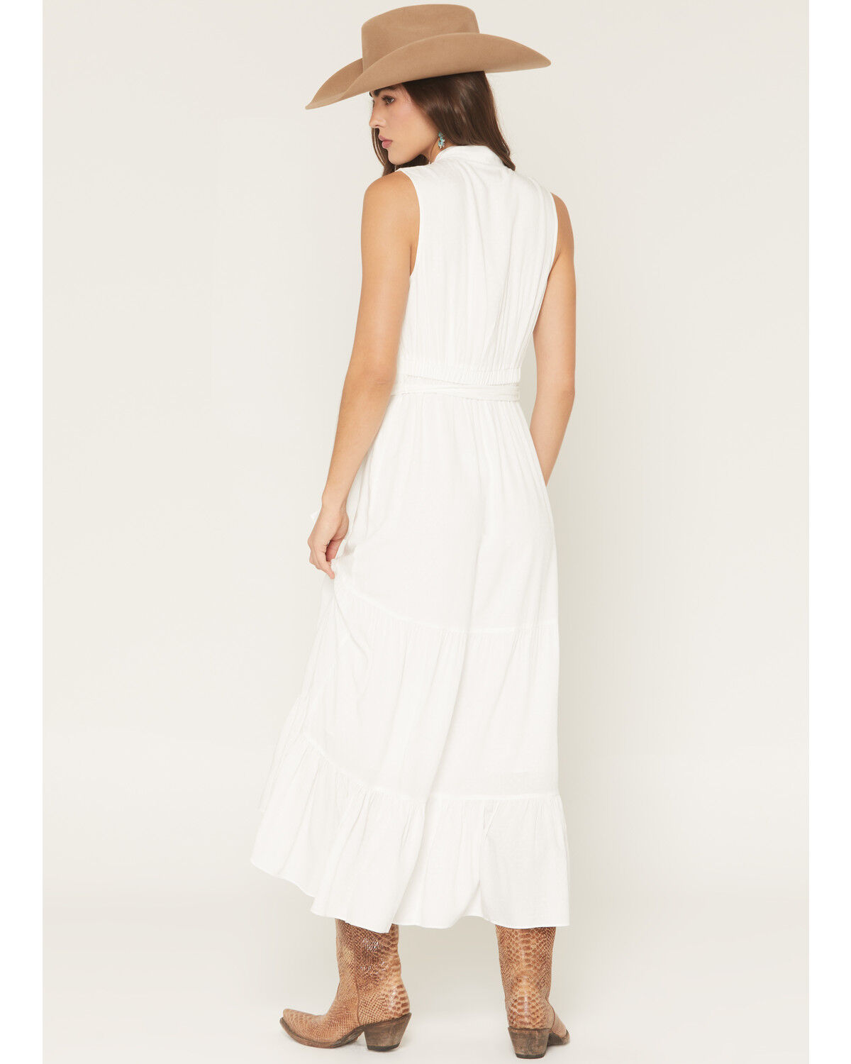 Image #6 - Shyanne Women's Solid Sleeveless Button-Down High-Low Midi Dress, White, hi-res