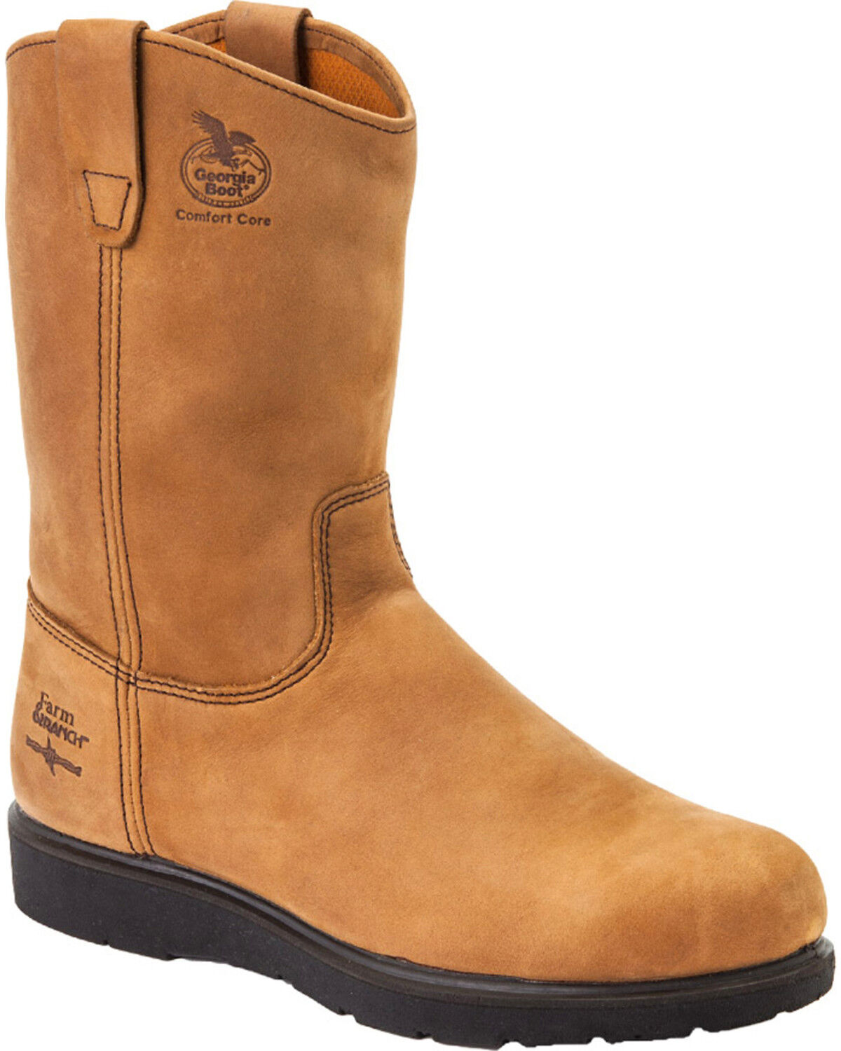 Georgia Men's Farm & Ranch Wellington CC Work Boots, Tan, hi-res