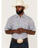 Image #1 - Resistol Men's Starke Small Plaid Short Sleeve Button Down Western Shirt, White, hi-res