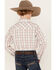 Image #4 - Cody James Boys' Plaid Print Long Sleeve Snap Western Shirt, White, hi-res