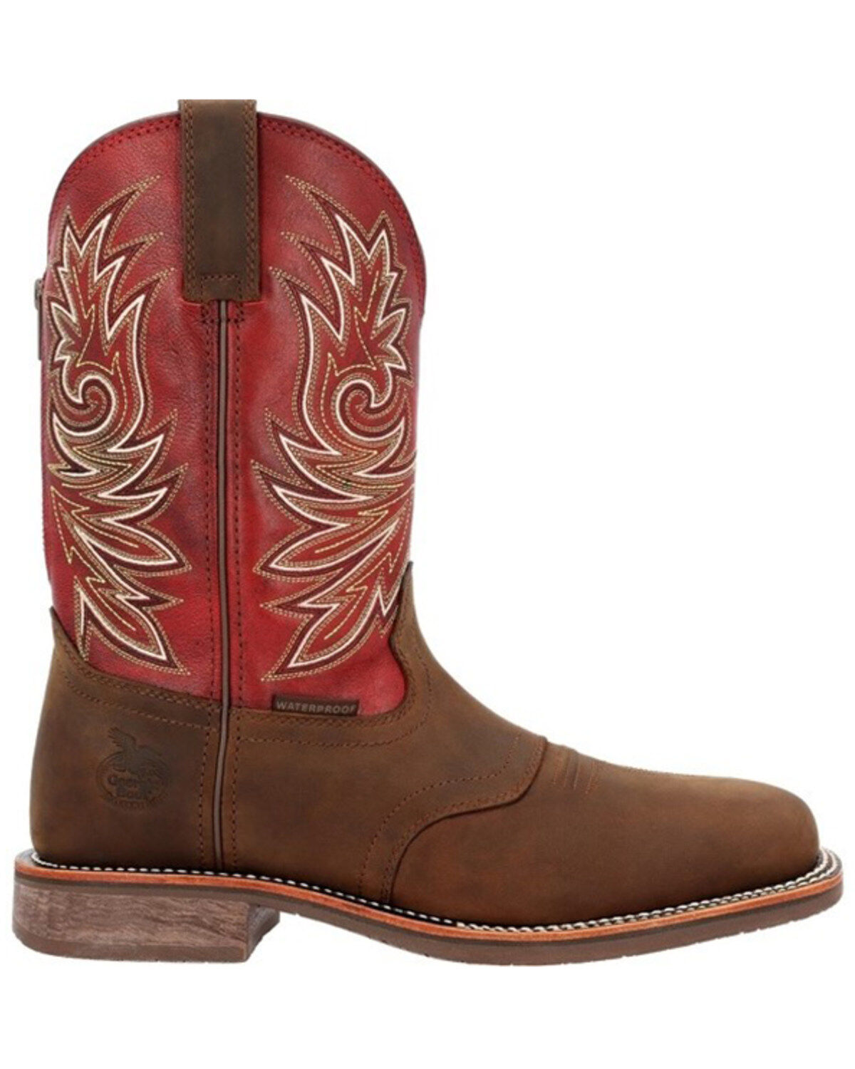 Image #2 - Georgia Boot Men's Carbo-Tec Waterproof Performance Western Boots - Square Toe, Brown, hi-res