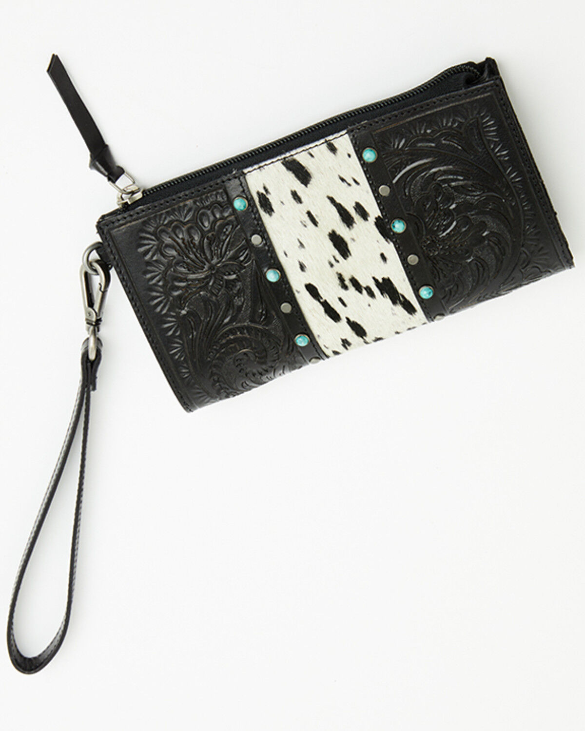 Image #2 - Idyllwind Women's Geneva Hairon Cowhide Clutch, Black, hi-res