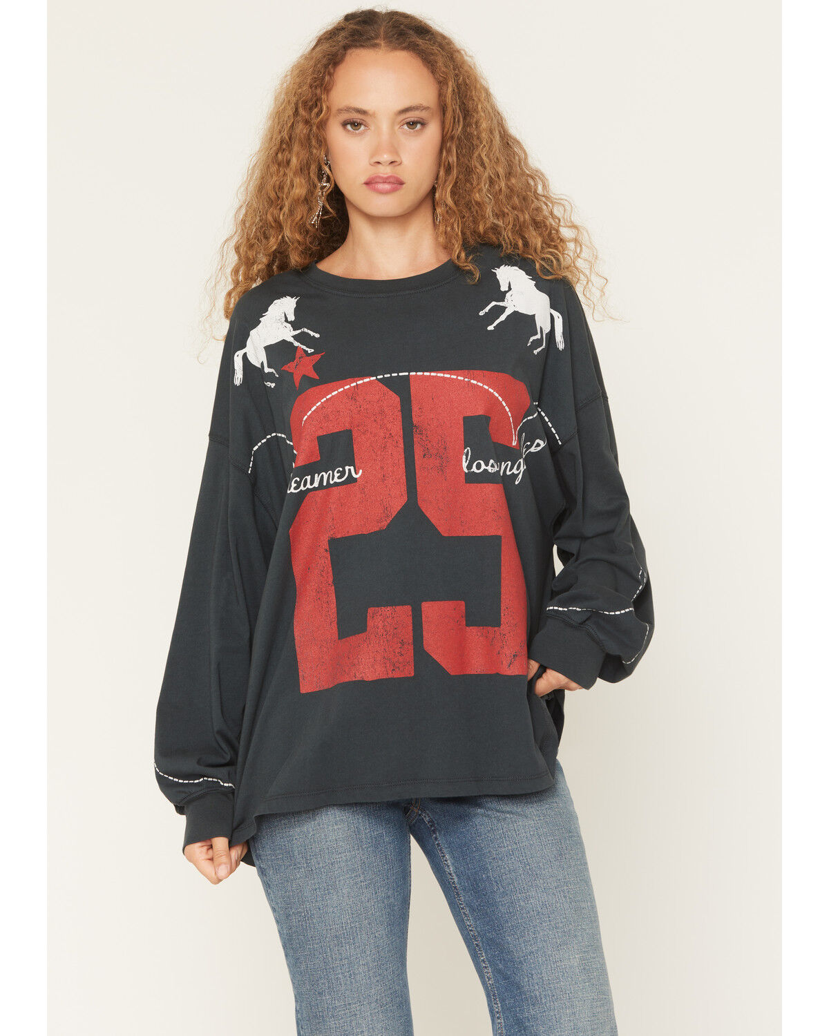Image #1 - Daydreamer Women's 25 Long Sleeve Graphic Tee, Black, hi-res